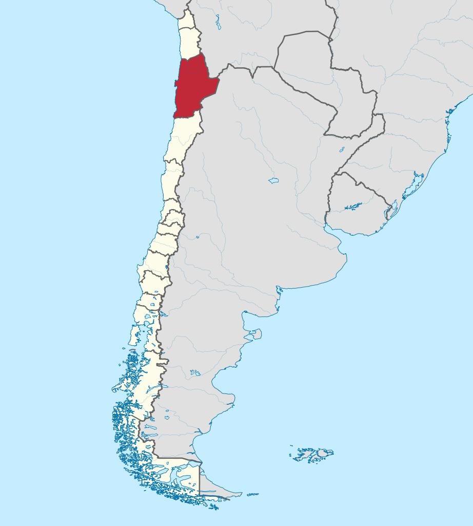 Mapa ng iquique sa Chile