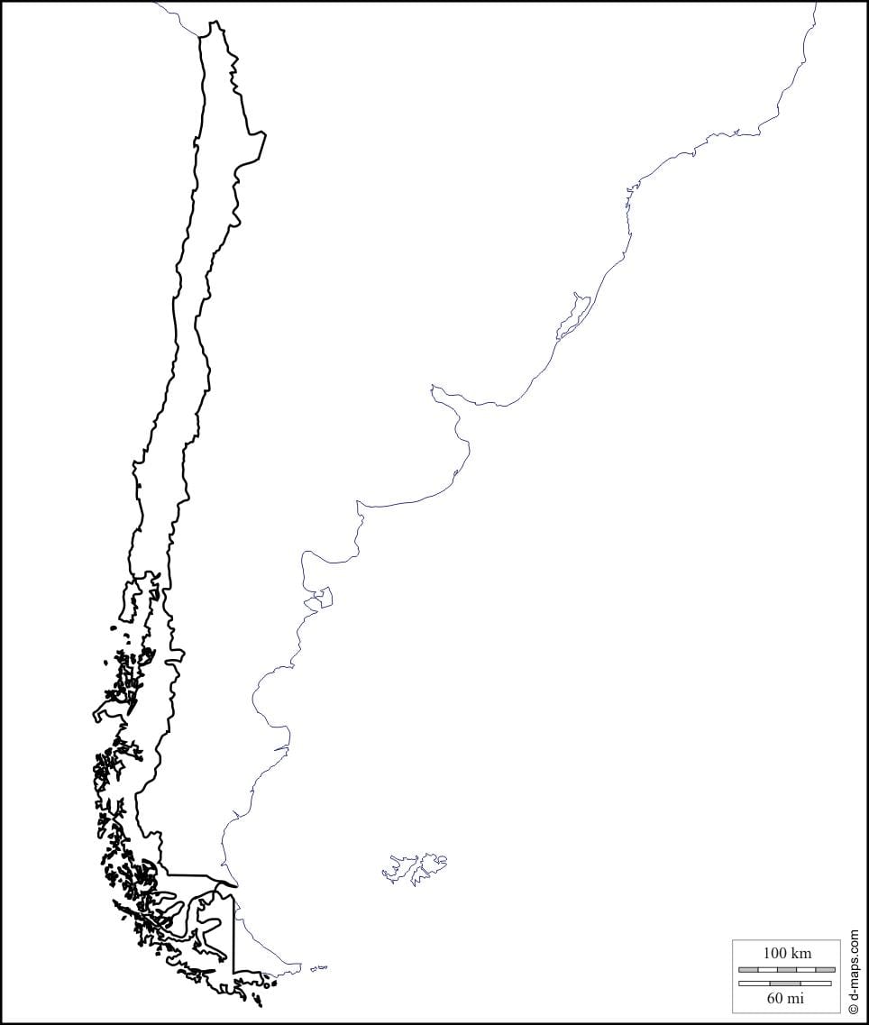 blangkong mapa ng Chile