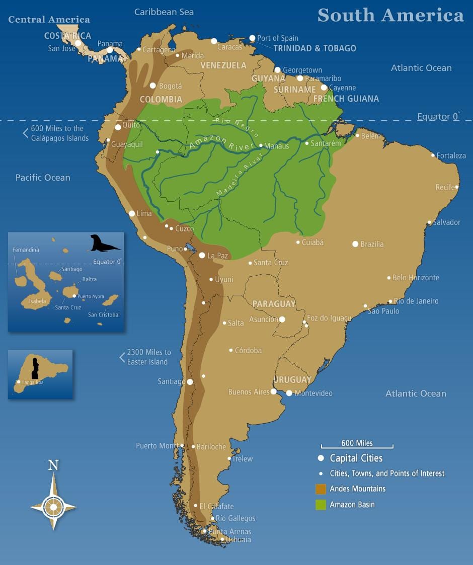 Mapa ng Chile bundok andes