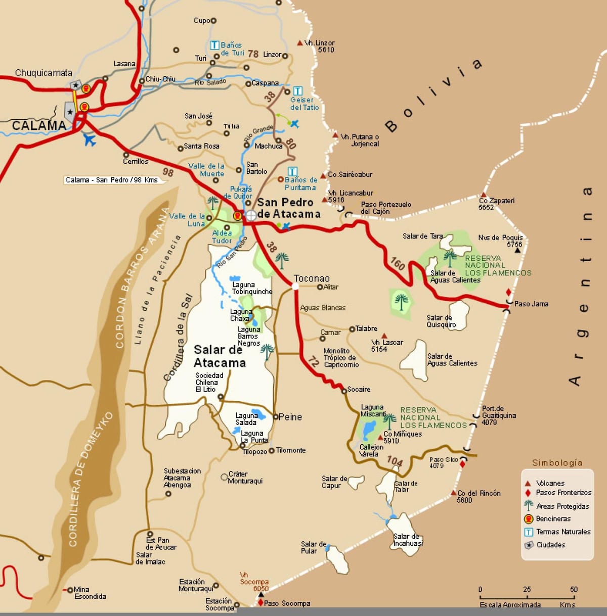 disyerto ng atacama Chile mapa