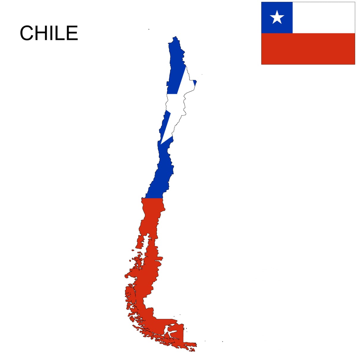 Chile mapa flag
