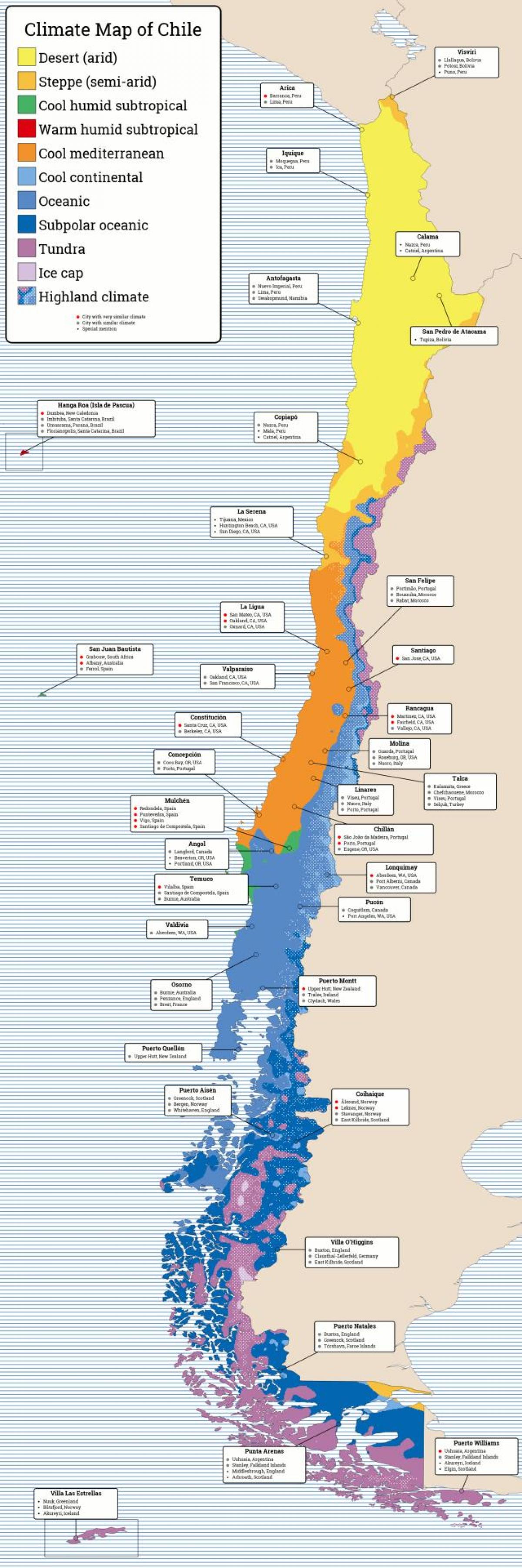 Mapa ng Chile klima