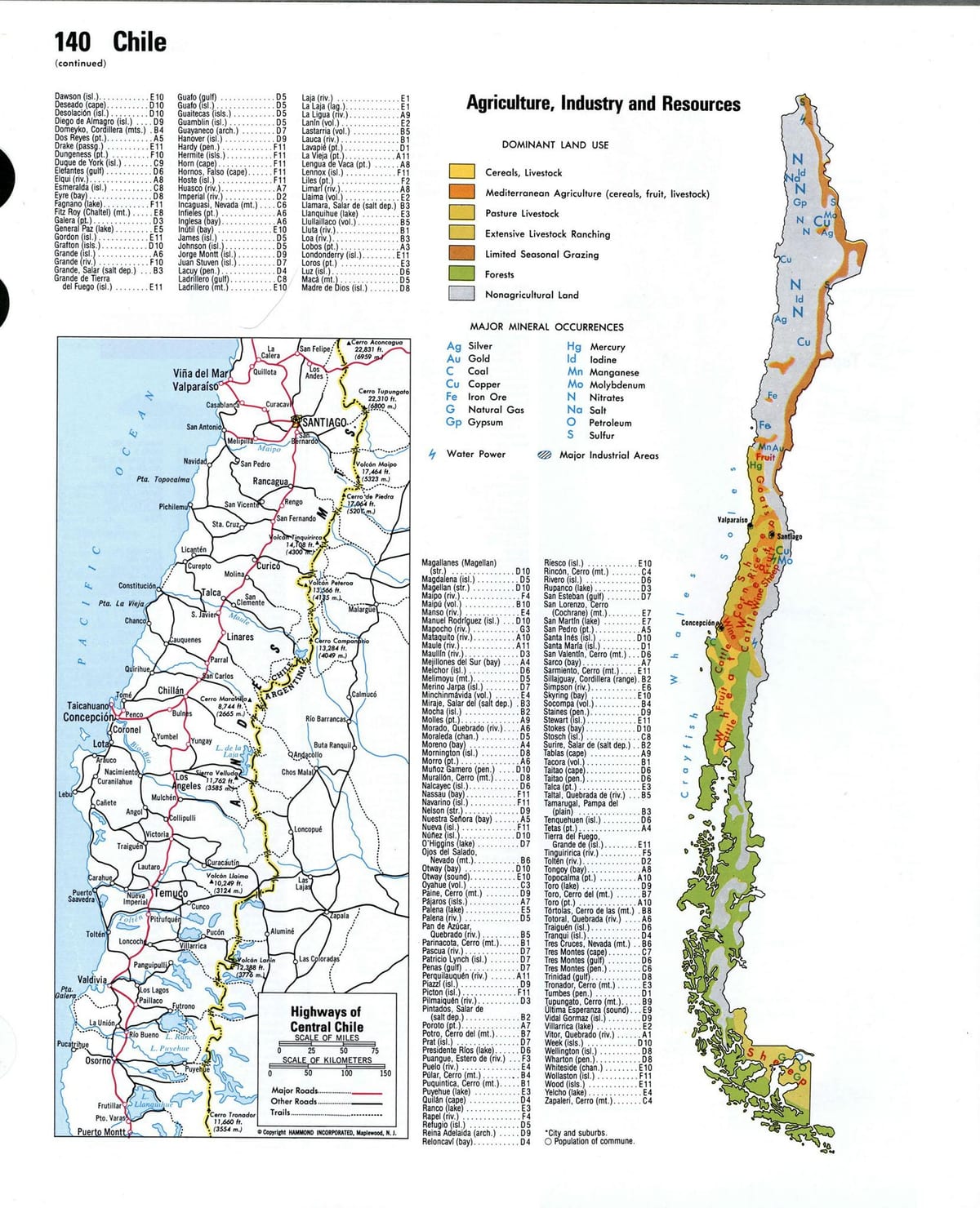 Mapa ng Chile natural na mga mapagkukunan