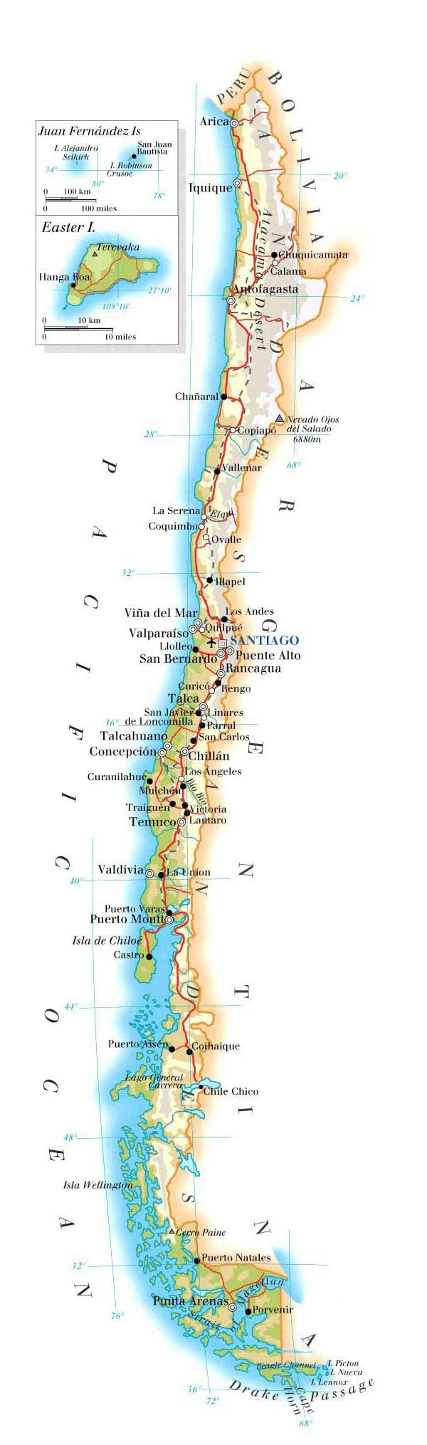 Mapa ng Chile pambansang parke 