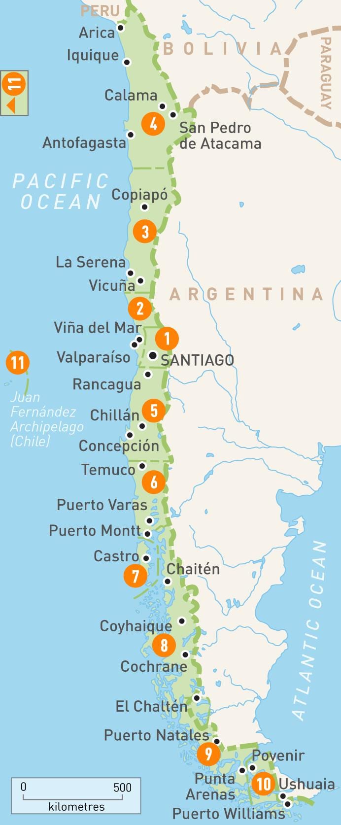 Chile lalawigan sa mapa