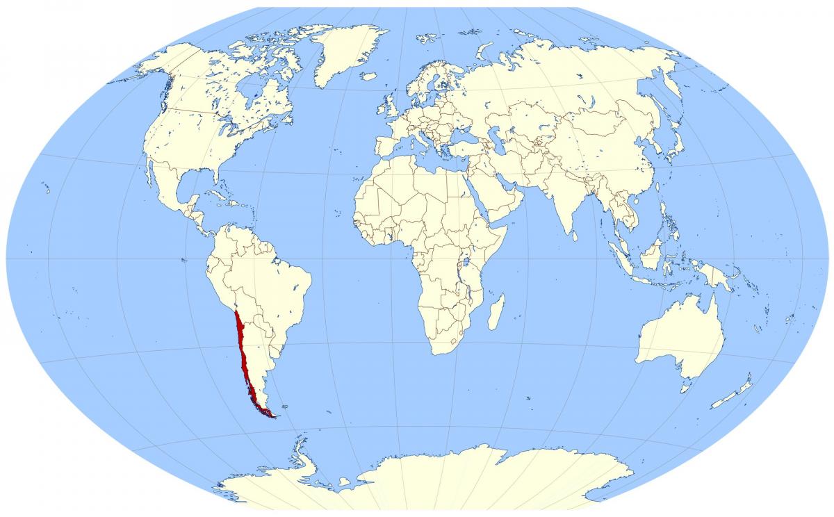 mapa ng mundo na nagpapakita ng Chile