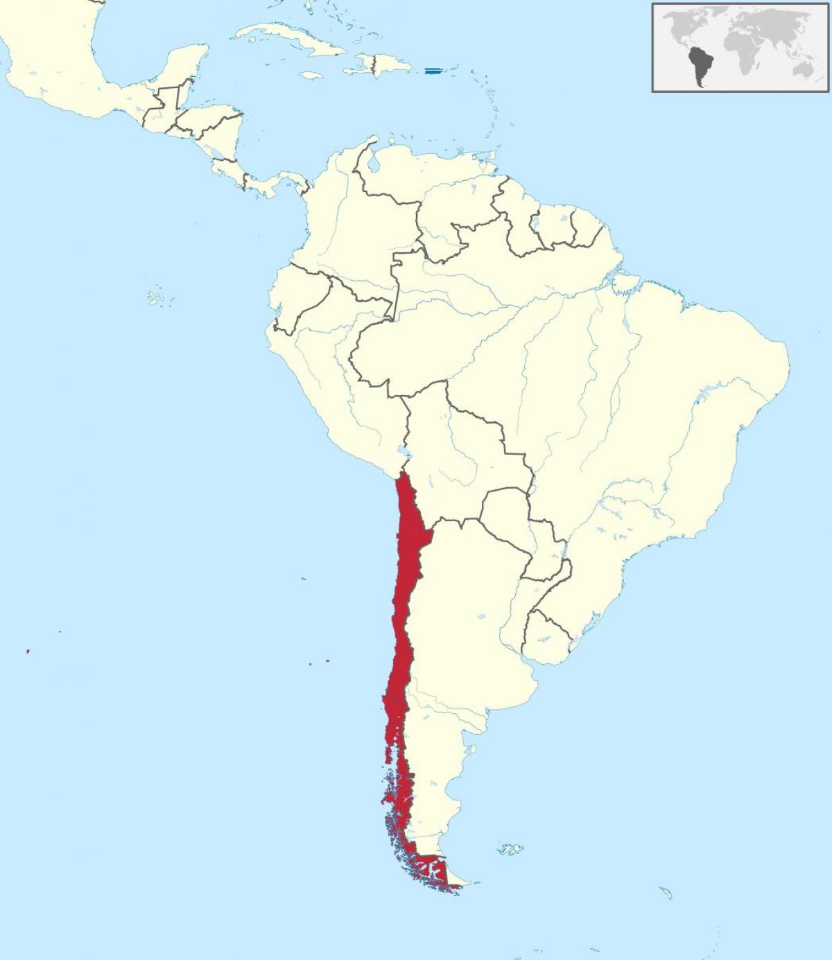 Chile sa south america mapa