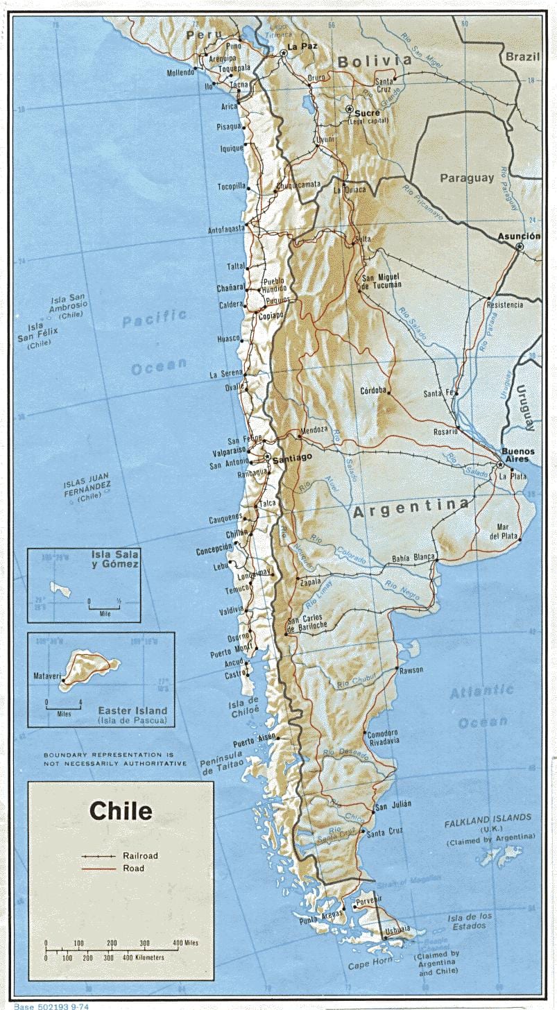 Chile tren mapa