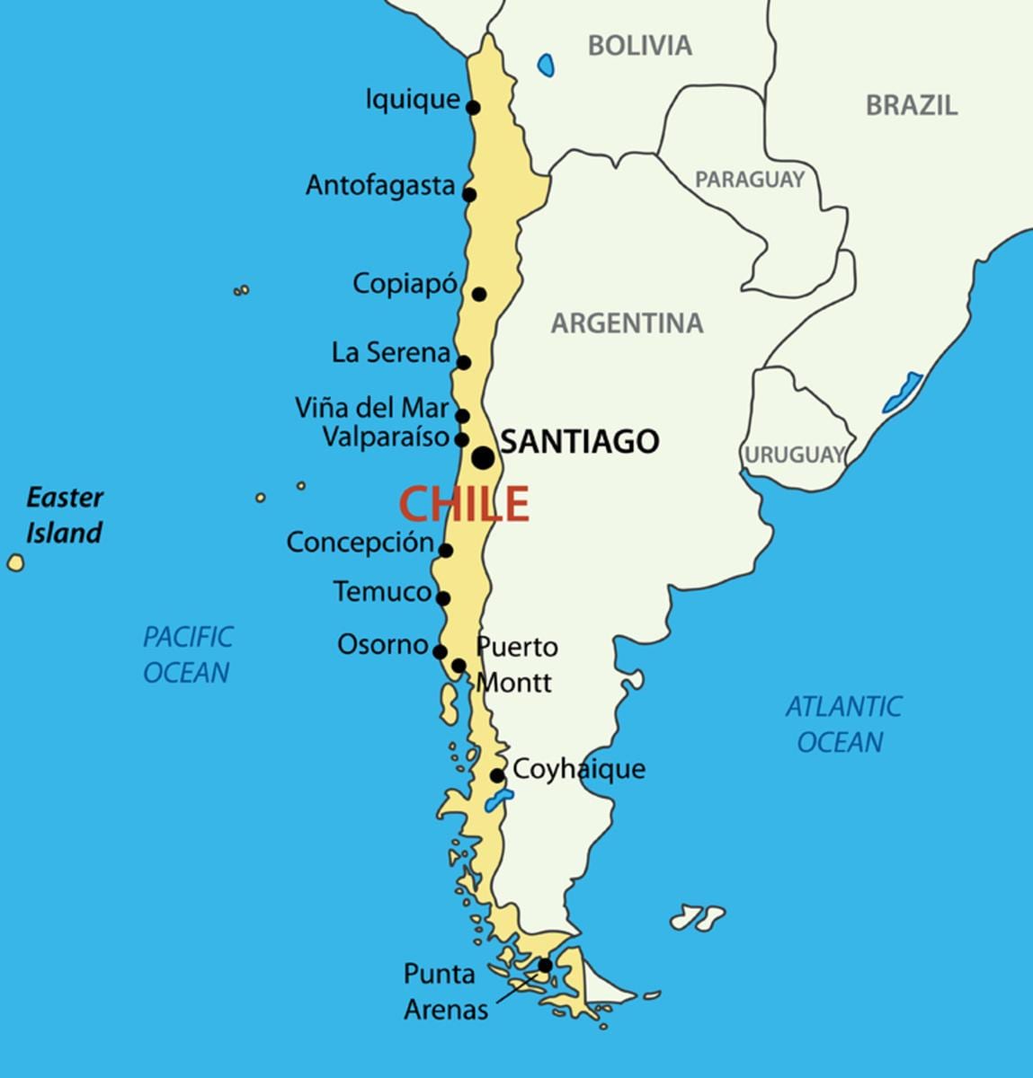Mapa ng iquique sa Chile