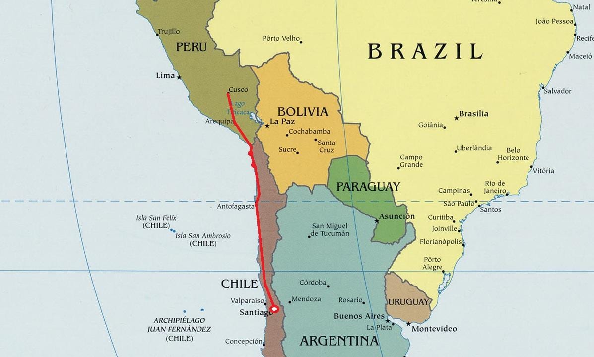 Mapa ng hilagang Chile