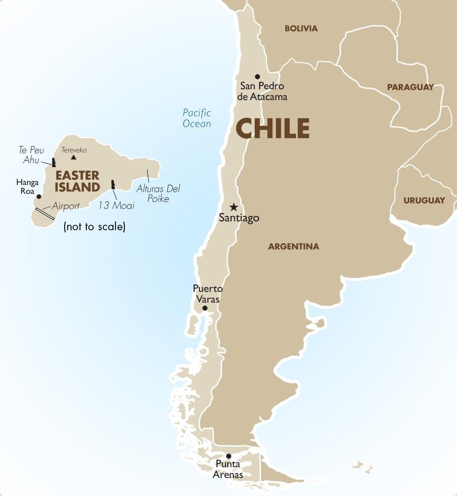 mapa ng Chile kabilang ang easter island