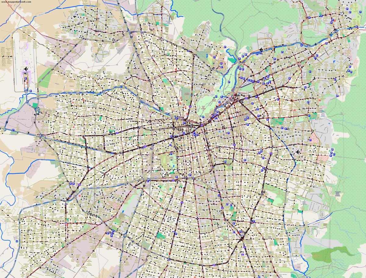 mapa ng lungsod ng santiago Chile