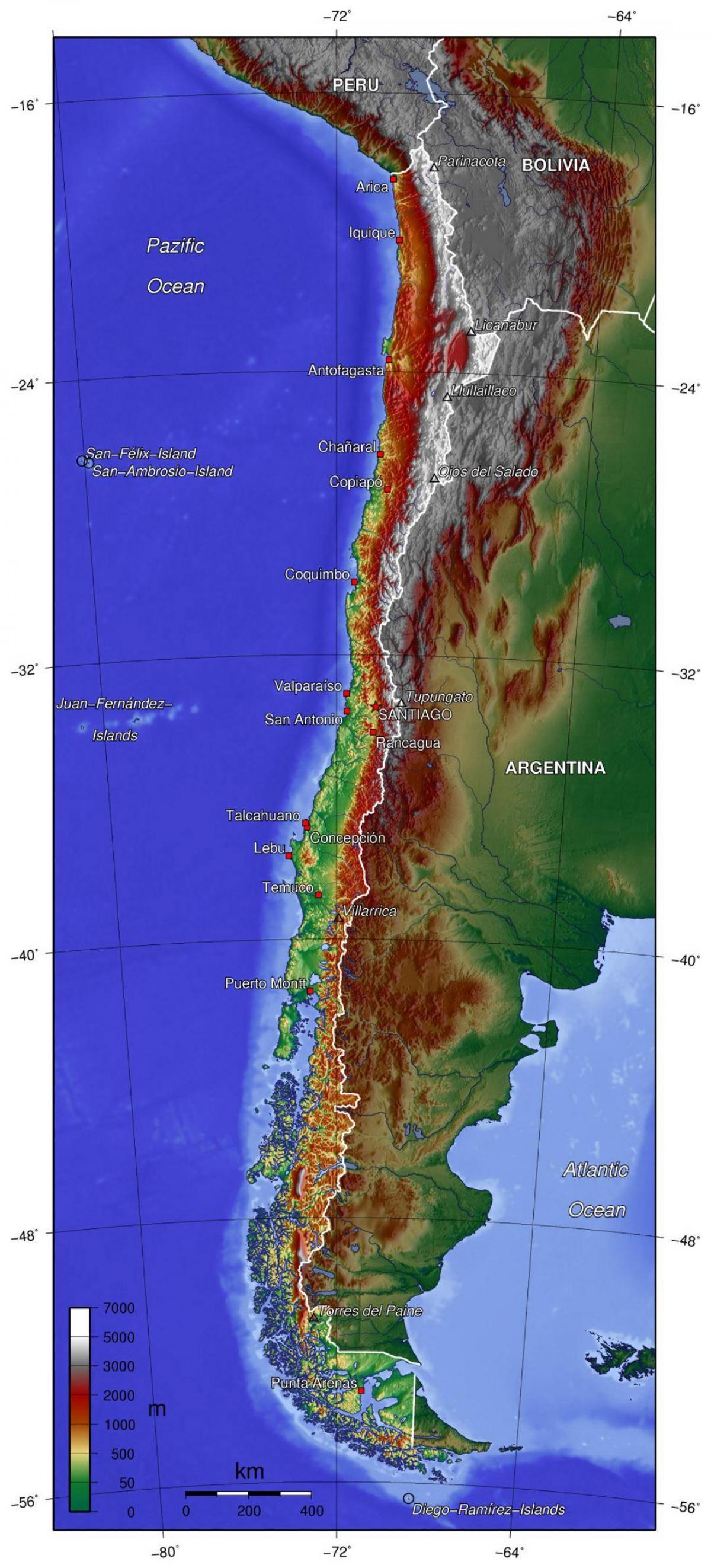 Chile heograpiya mapa