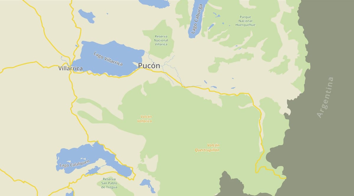Mapa ng pucon Chile