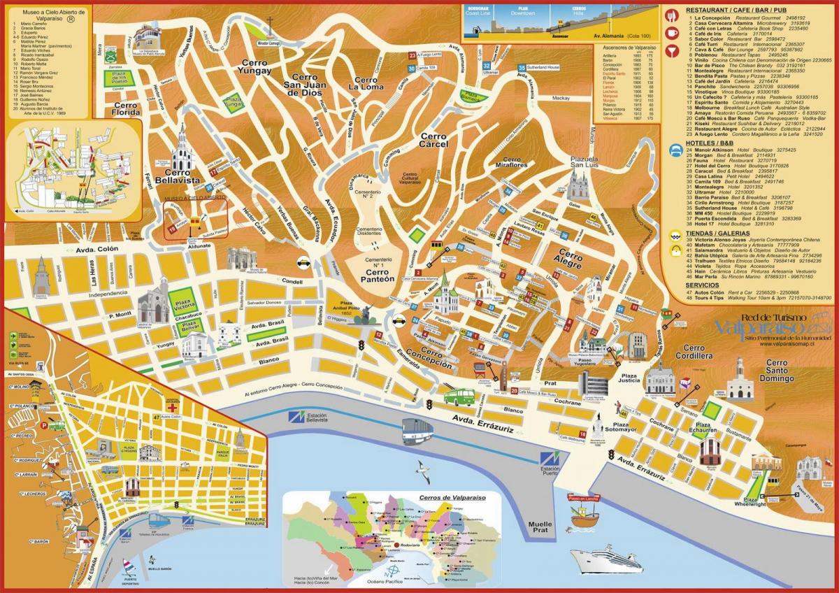 turista mapa ng valparaiso Chile