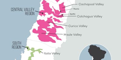 Mapa ng gitnang lambak Chile