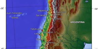 Bundok sa Chile mapa