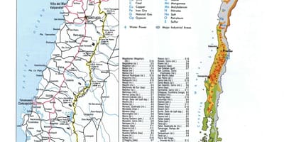 Mapa ng Chile natural na mga mapagkukunan 