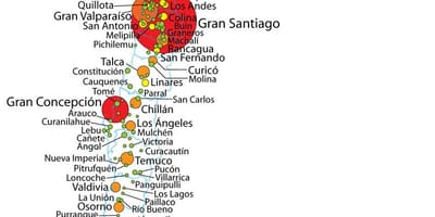 Chile populasyon density mapa
