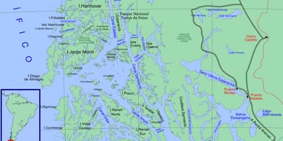 Mapa ng Chilean glacier